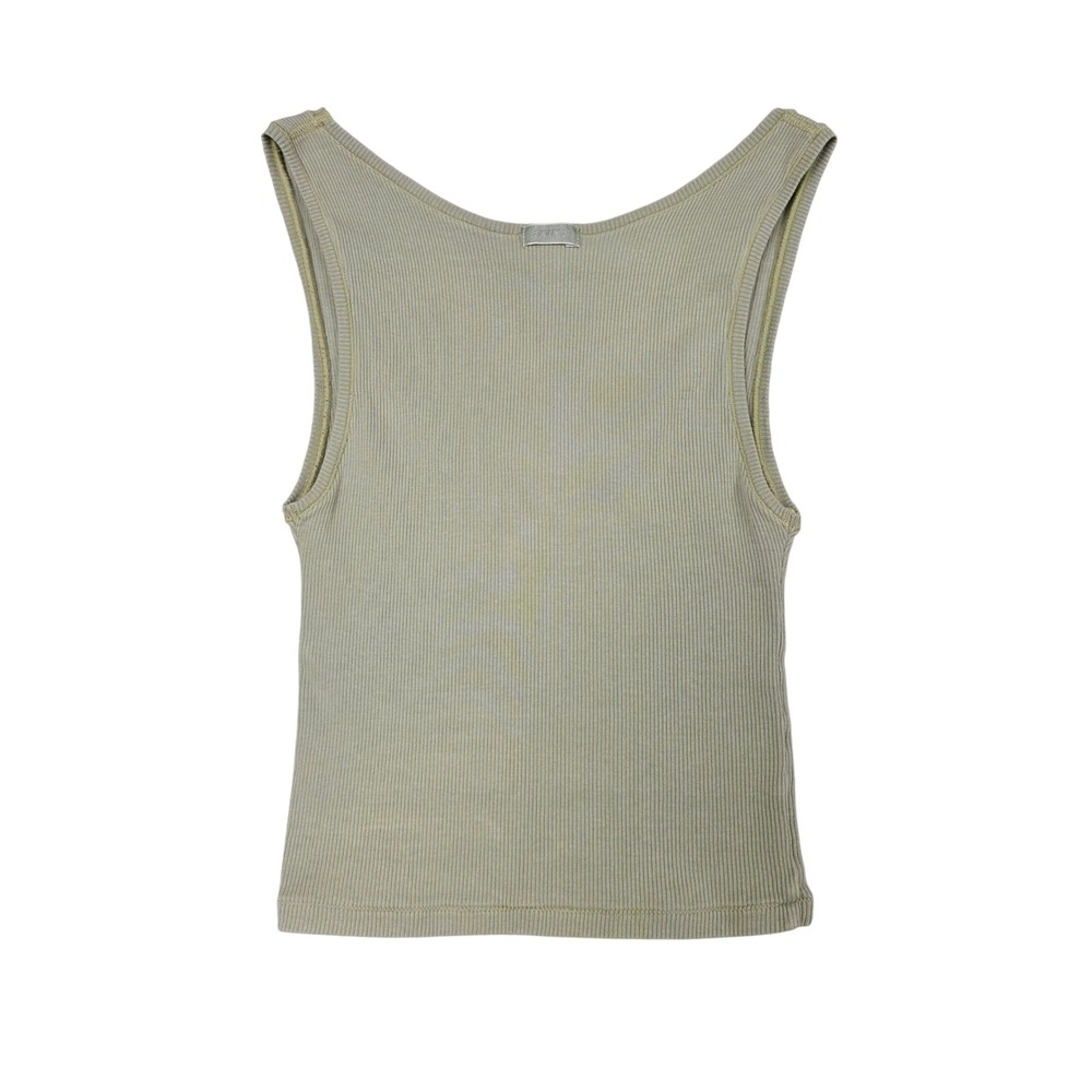 SKIMS Soft Lounge Tank Top Women S Sage Green Ribbed Scoop Neck Cropped Basic - Picture 2 of 7